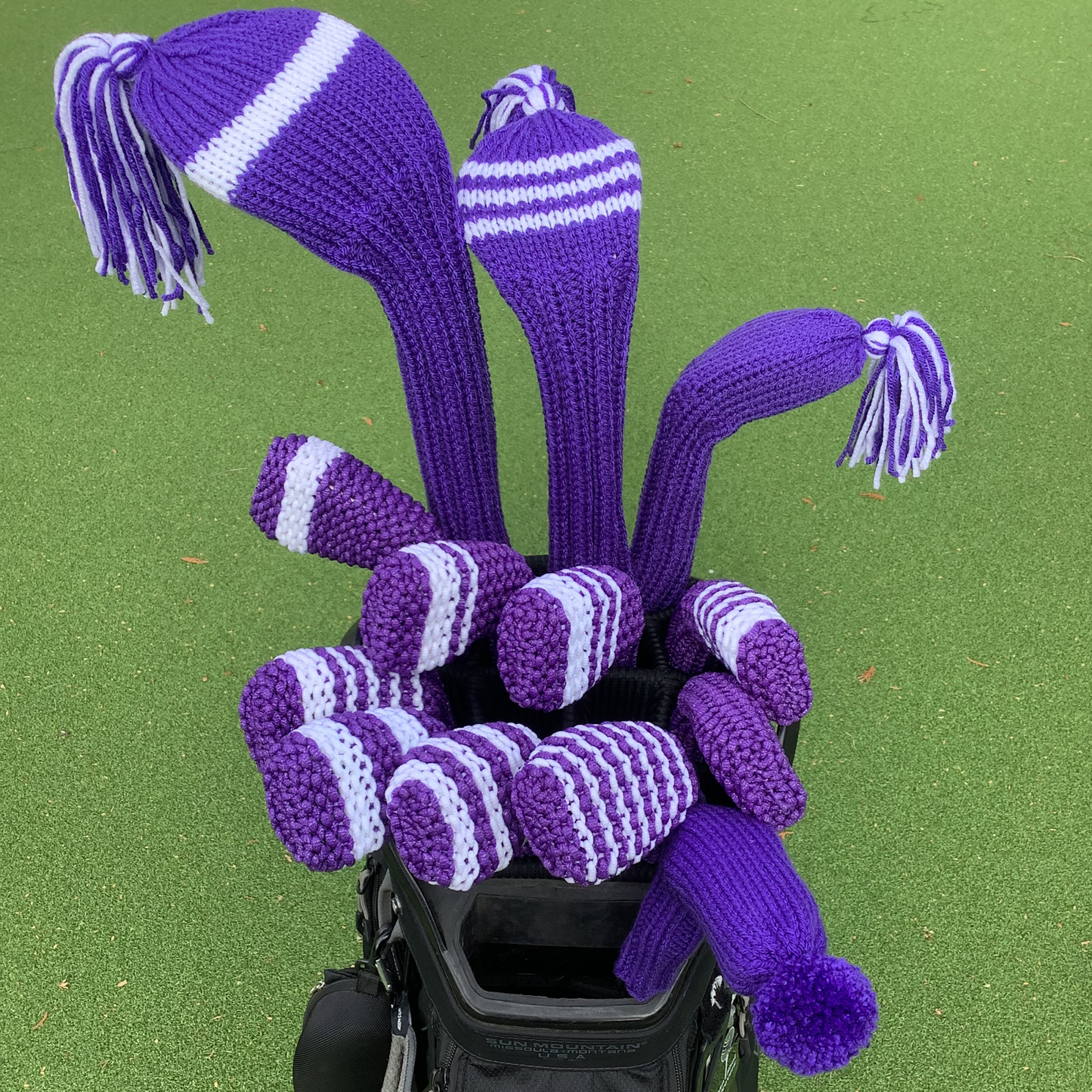 Purple and White - Small Stripe Iron/Wedge Headcover