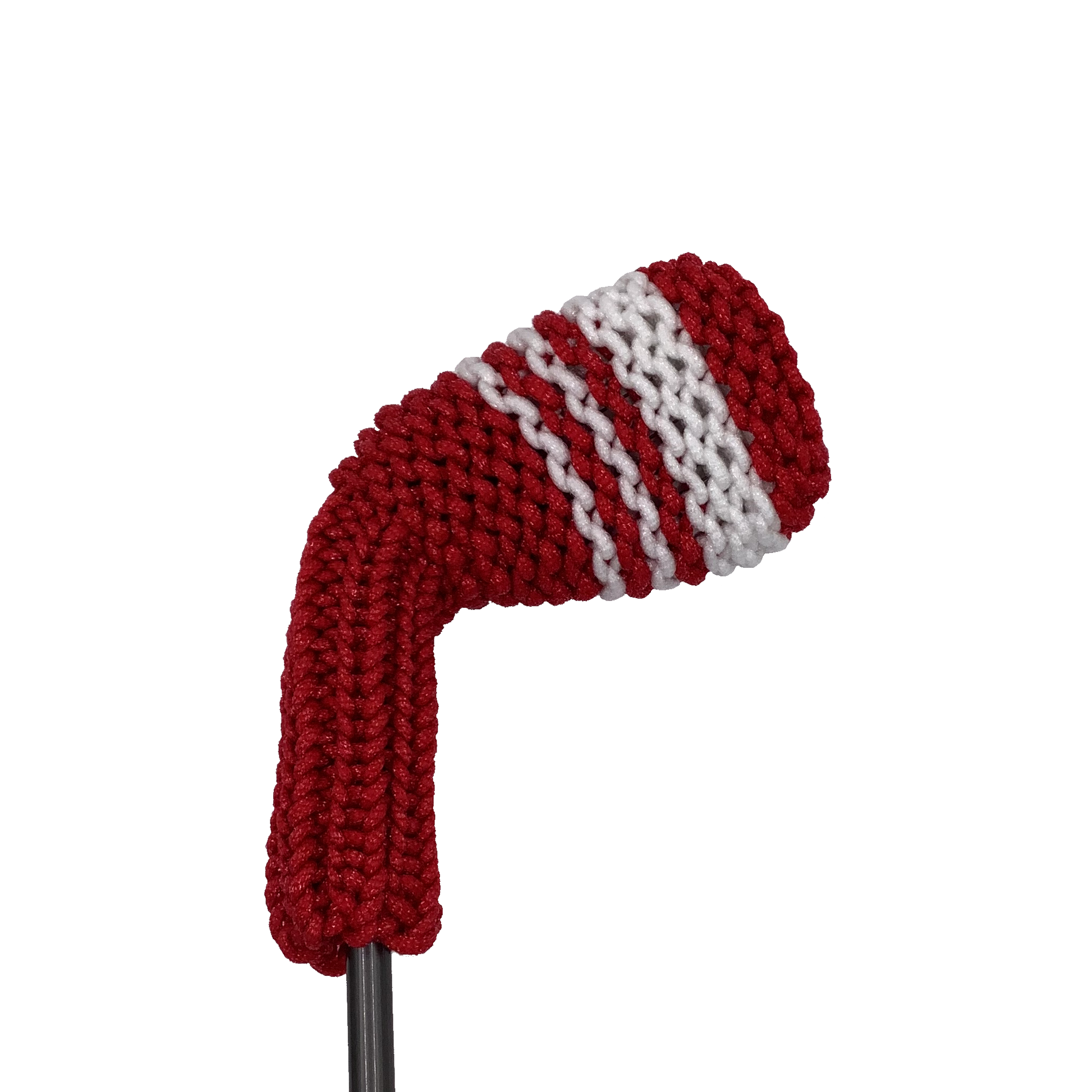 Clean Shot™ iron golf club headcover in red with white stripes to represent a 7 iron.