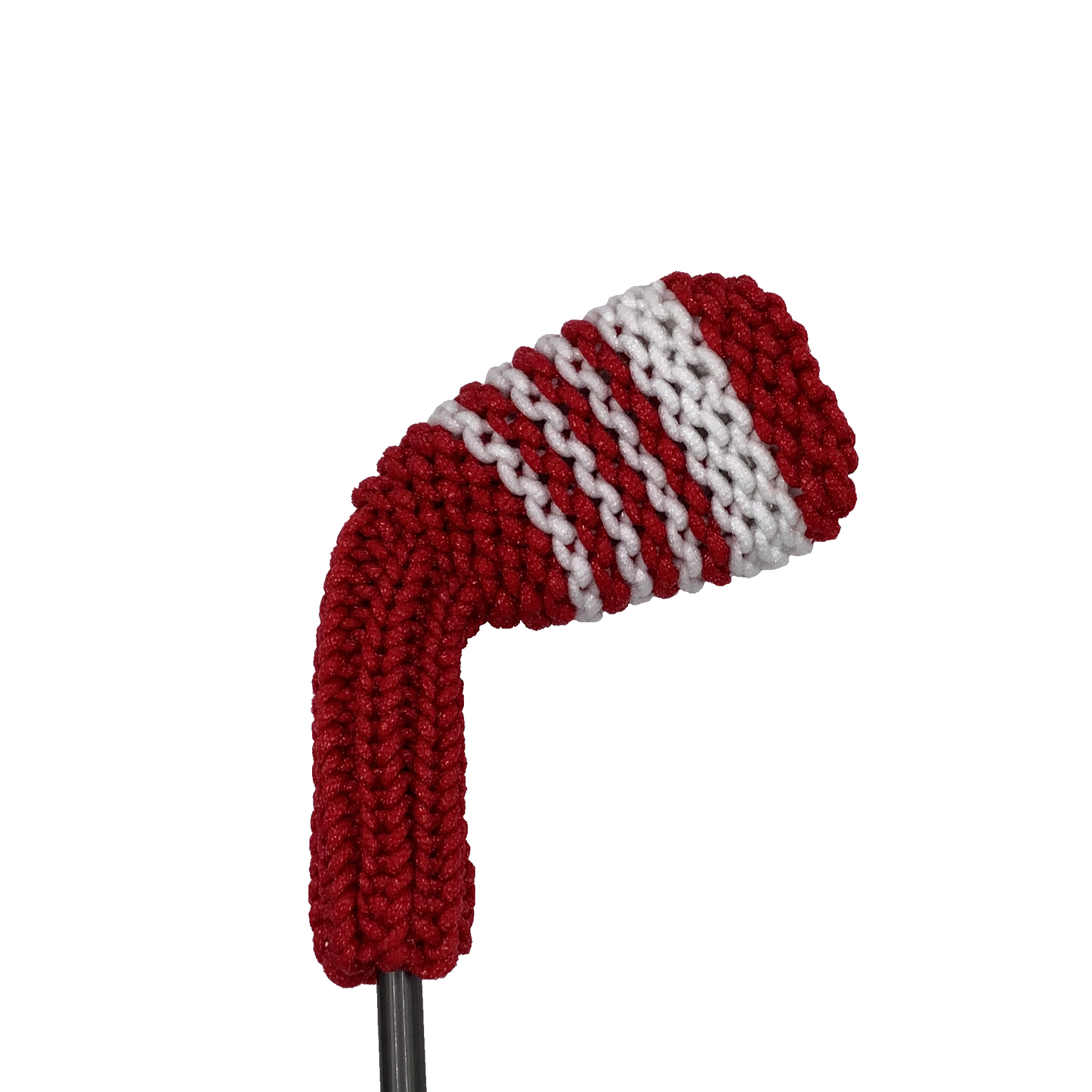 Clean Shot™ iron golf club headcover in red with white stripes to represent an 8 iron.