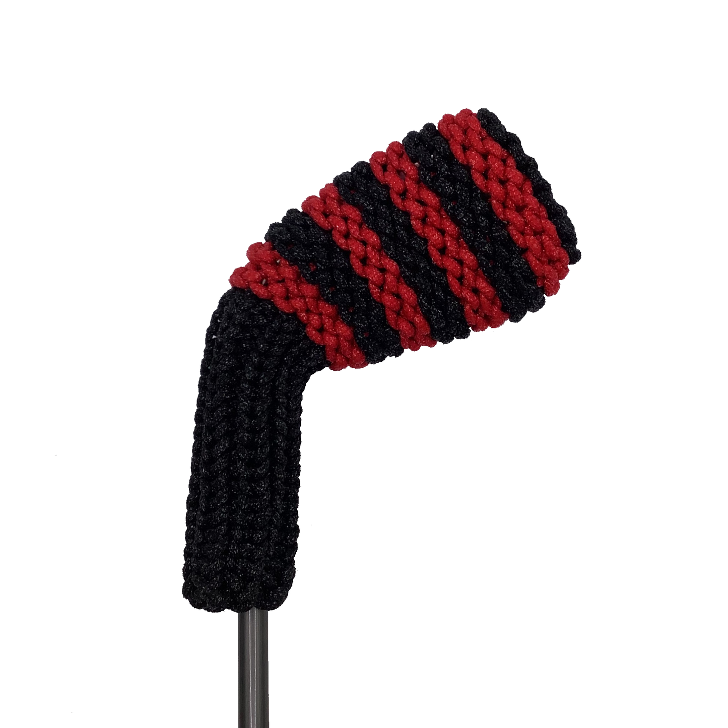 Clean Shot™ iron headcover in black with medium size red stripes. Perfect for a wedge or other iron.