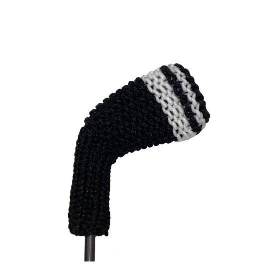 Clean Shot™ iron golf club headcover in black with white stripes to represent a 4 iron.