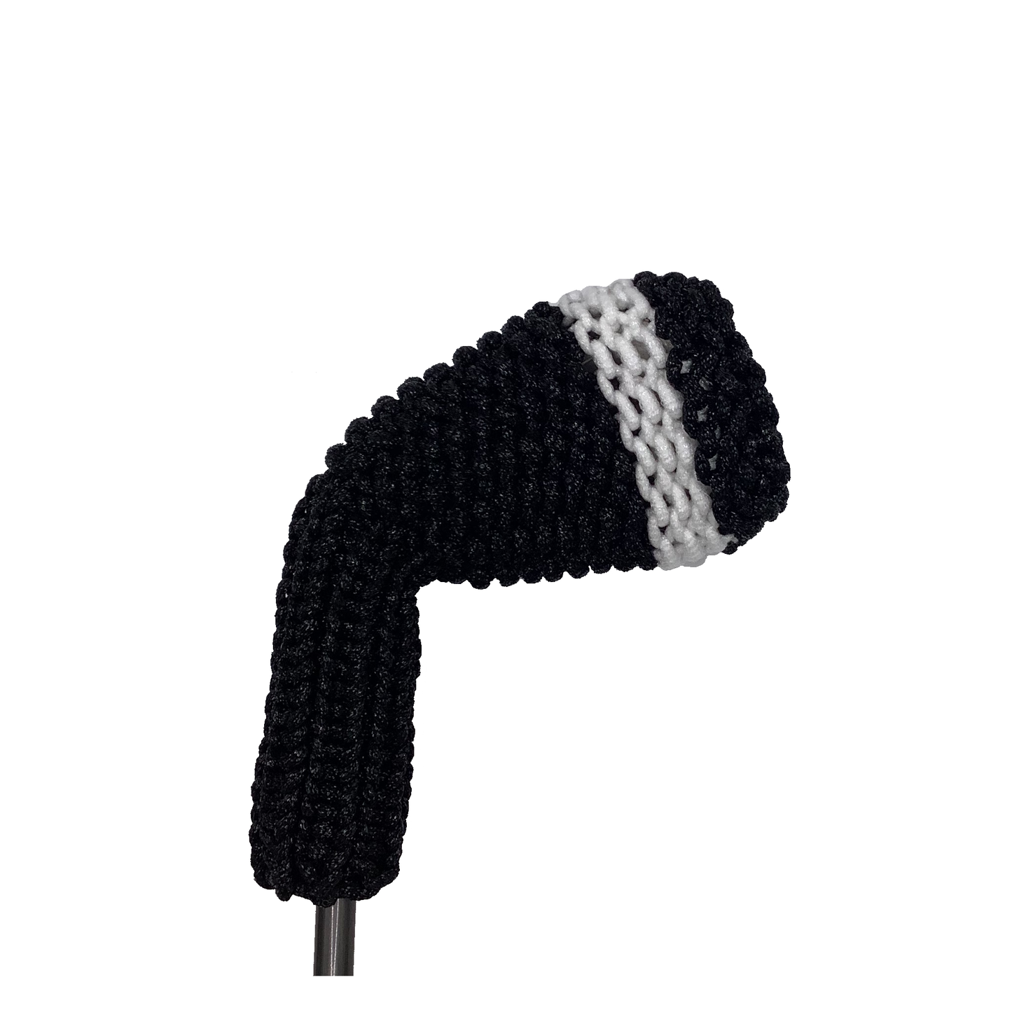 Clean Shot™ iron golf club headcover in black with white stripes to represent a 5 iron.