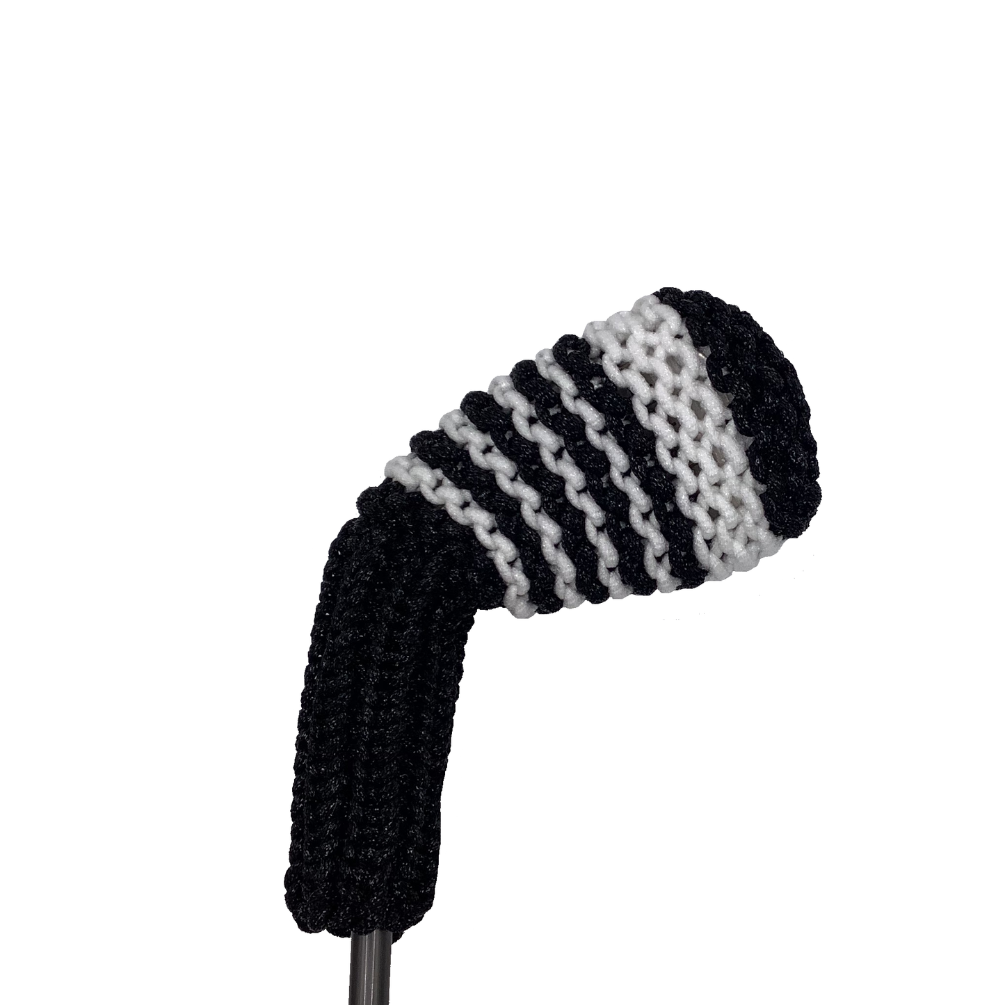 Clean Shot™ iron golf club headcover in black with white stripes to represent a 9 iron.